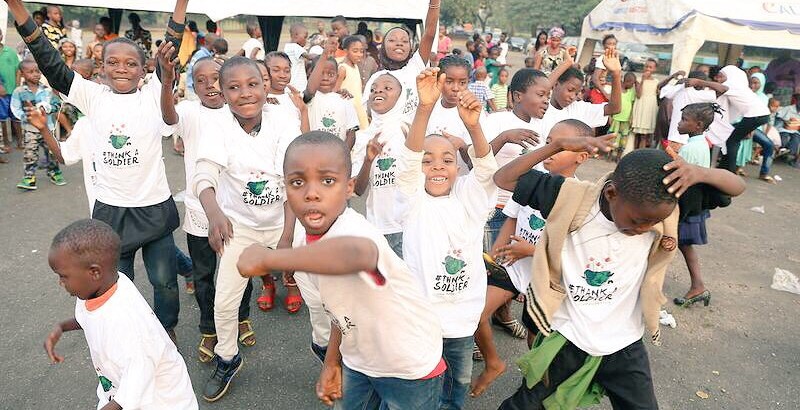 Children dancing at the Anakle #ThankASoldier party for military families in Lagos