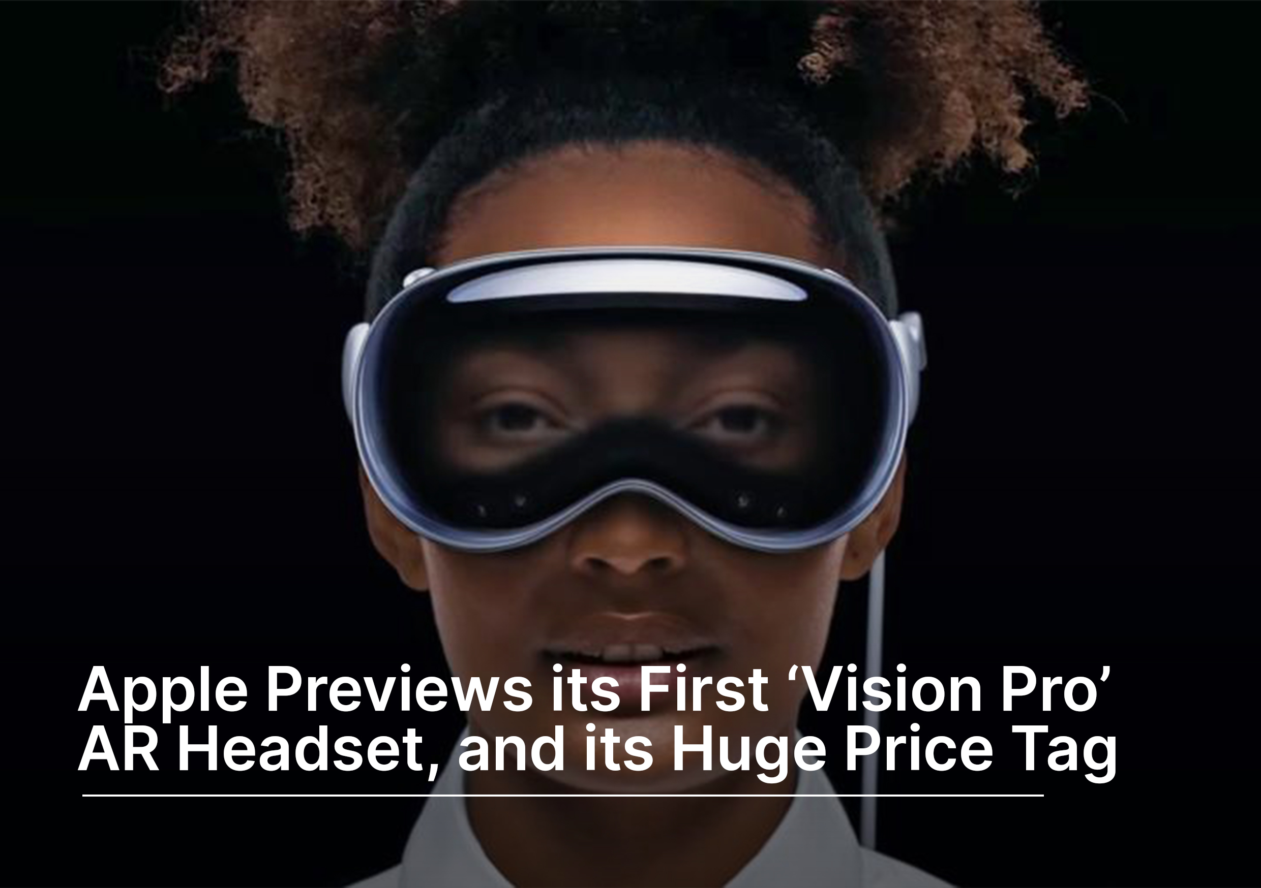 A black woman wearing the Vision Pro headset